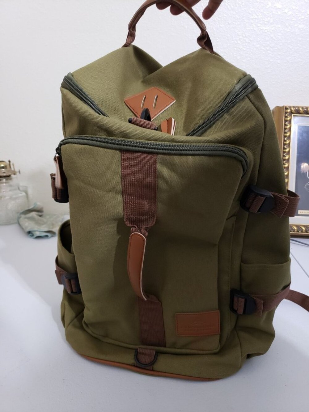 Chukchansi Gold Resort Casino olive laptop travel backpack, duffle bag 18 inches